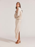 Roma Midi Skirt Oyster