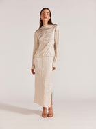 Roma Midi Skirt Oyster
