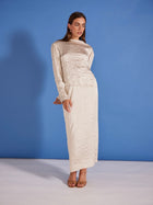 Roma Midi Skirt Oyster