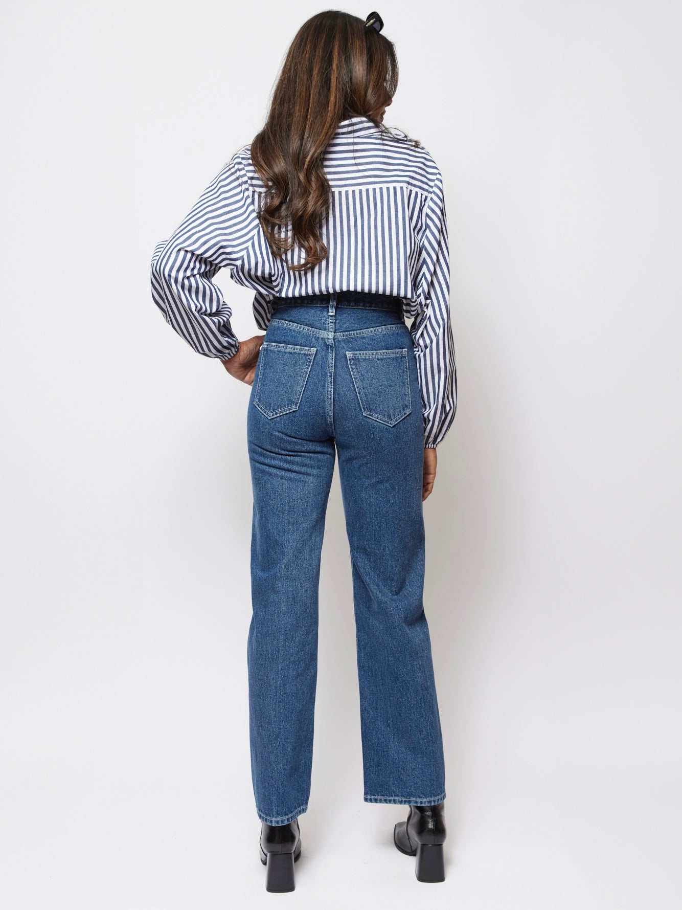 Mia Shirt - Navy Stripe