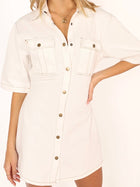 Ava Denim Dress White