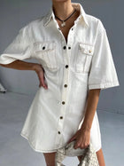 Ava Denim Dress White