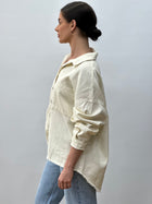 Piper Denim Shacket in Cream
