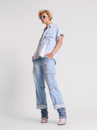 Classic Blue Boxy Denim Shirt