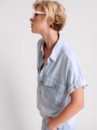 Classic Blue Boxy Denim Shirt