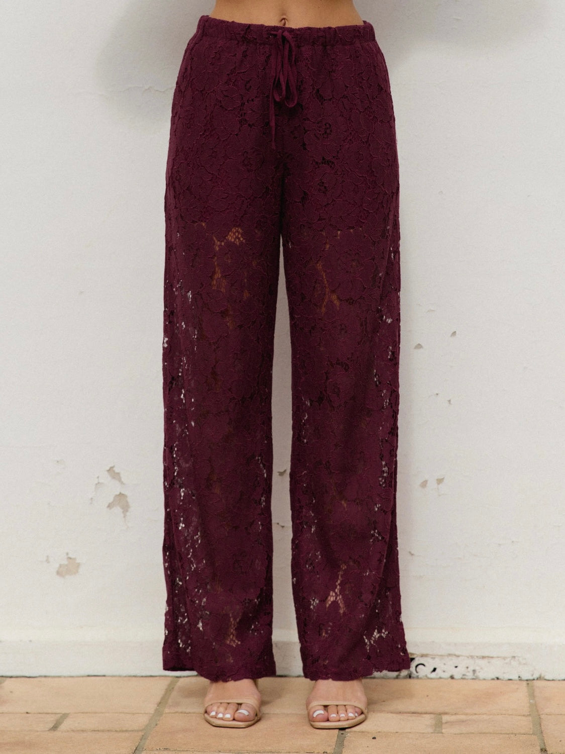 Cora Lace Pant - Wine