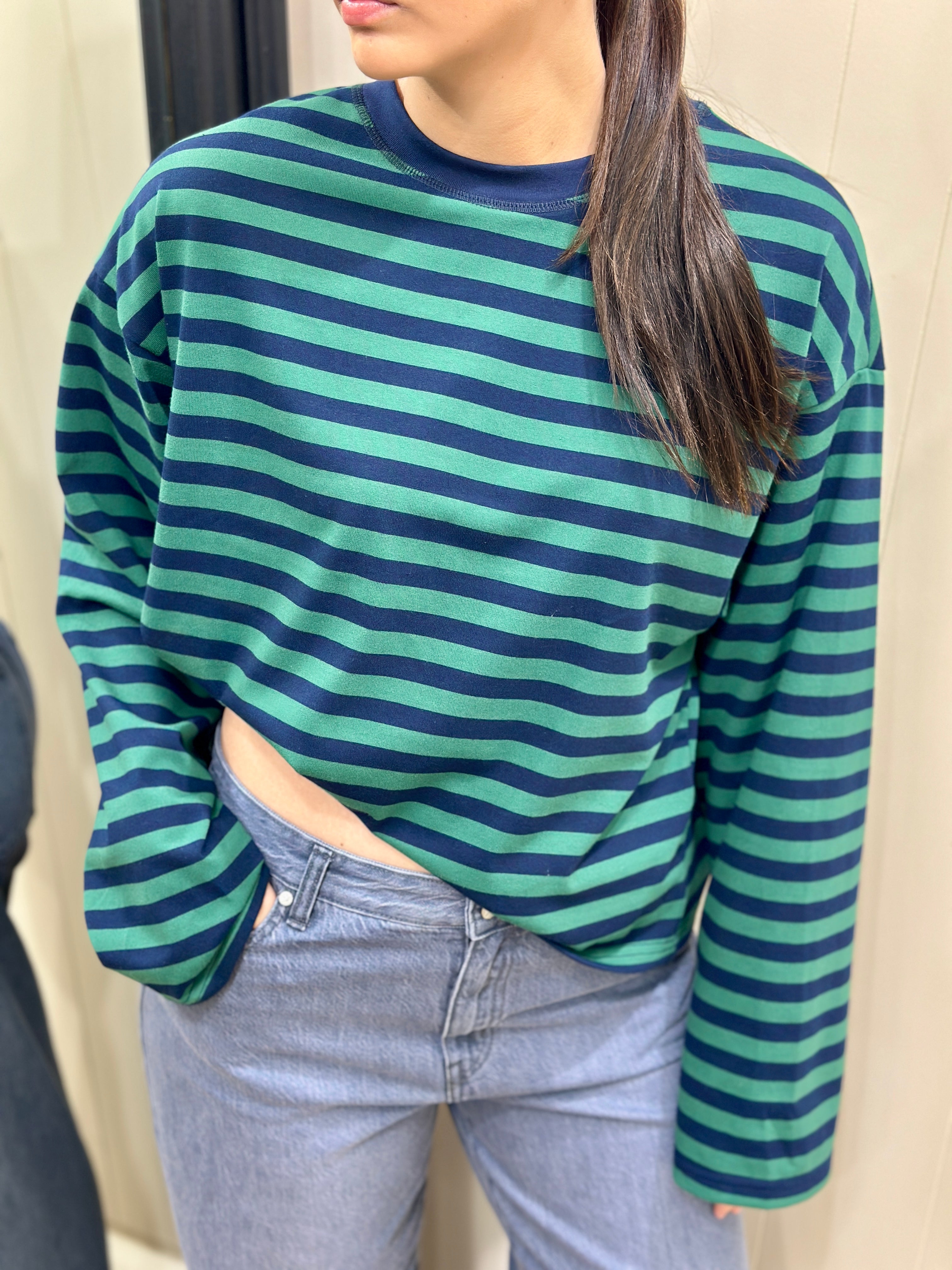 Avery Long Sleeve - Navy / Green