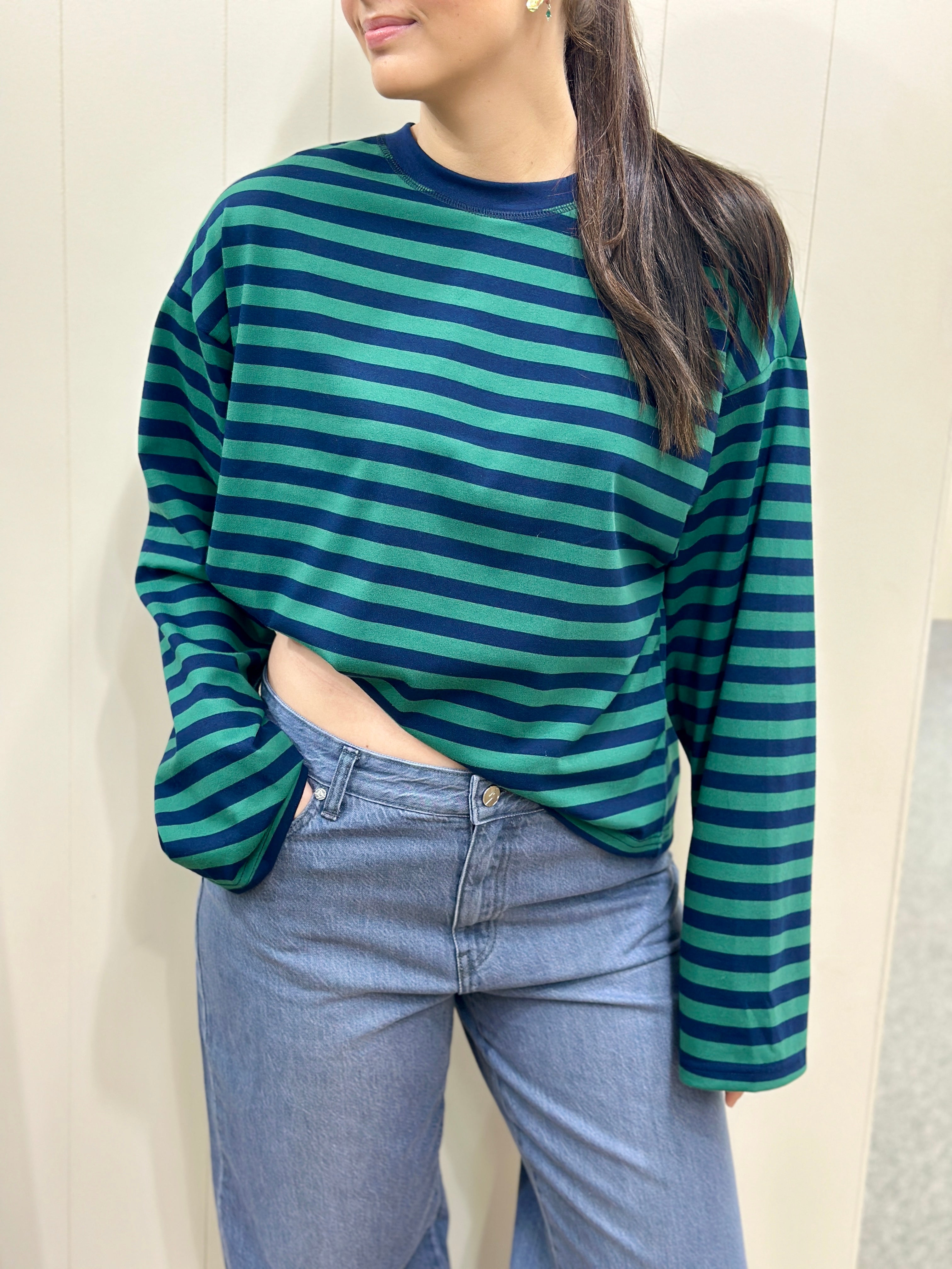 Avery Long Sleeve - Navy / Green