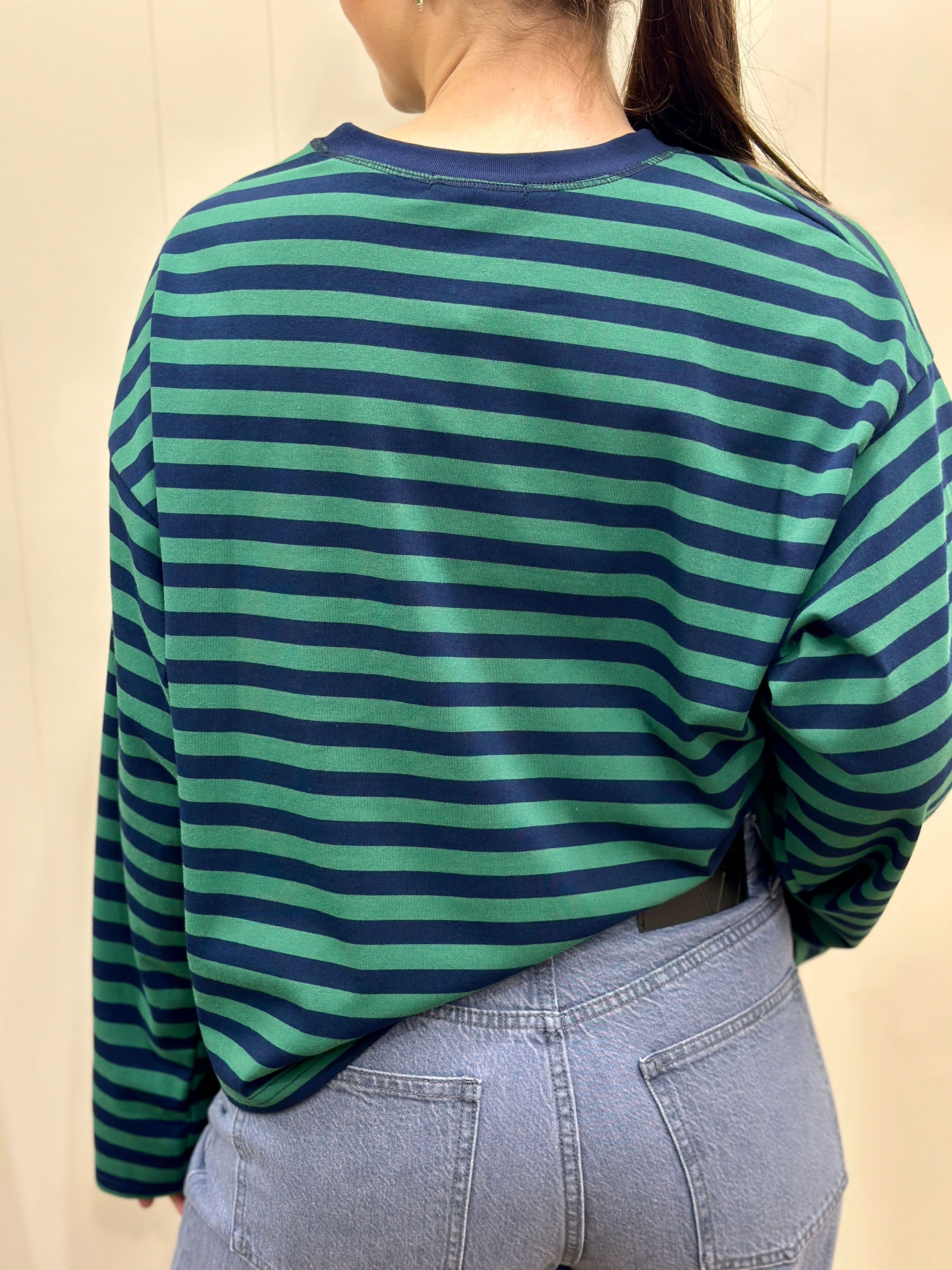 Avery Long Sleeve - Navy / Green