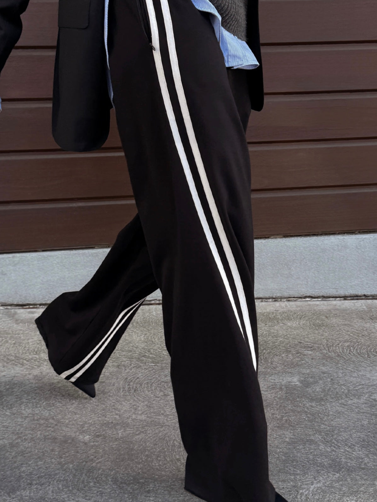 Valentina Stripe Pant - Black