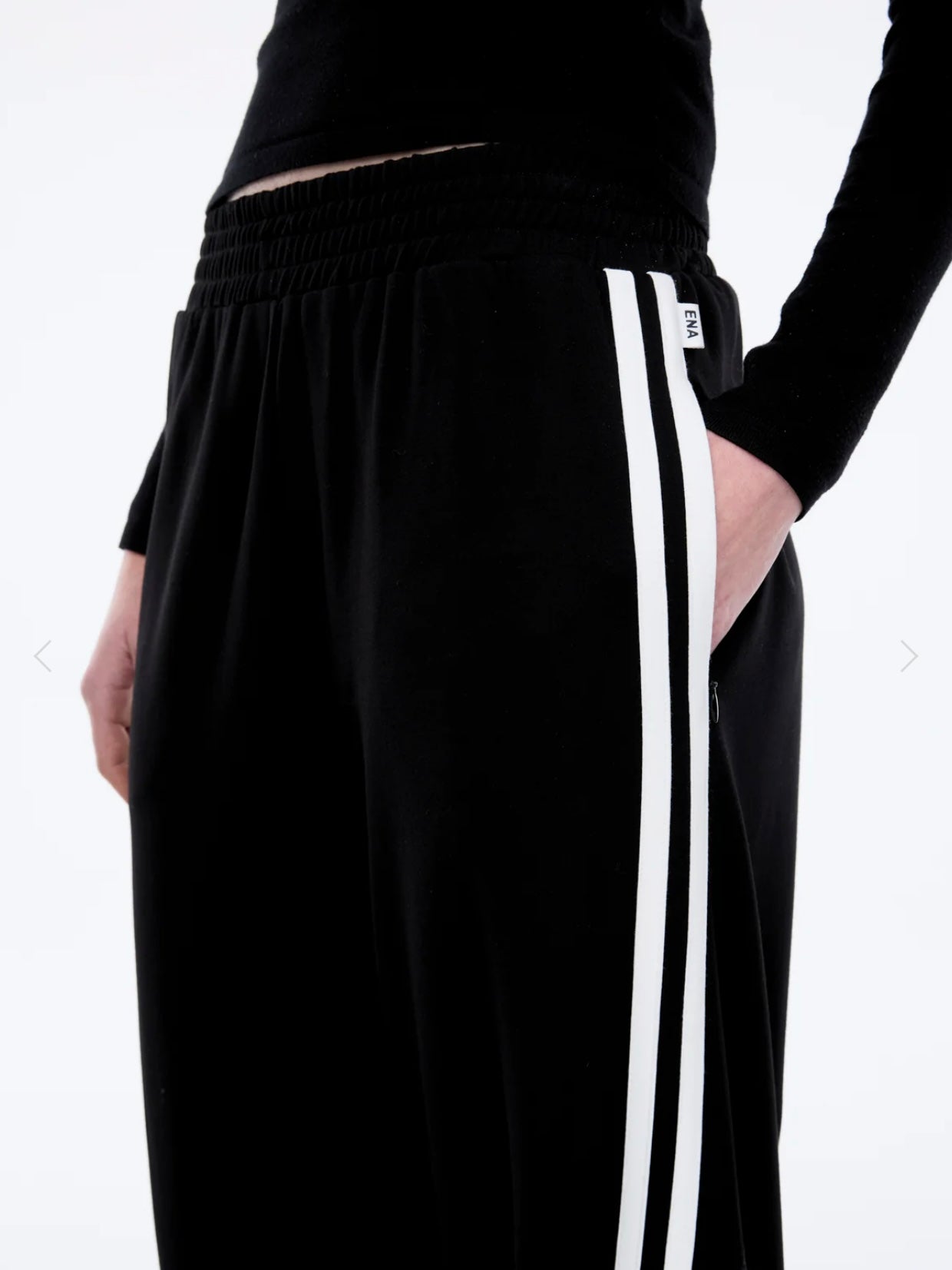 Valentina Stripe Pant - Black