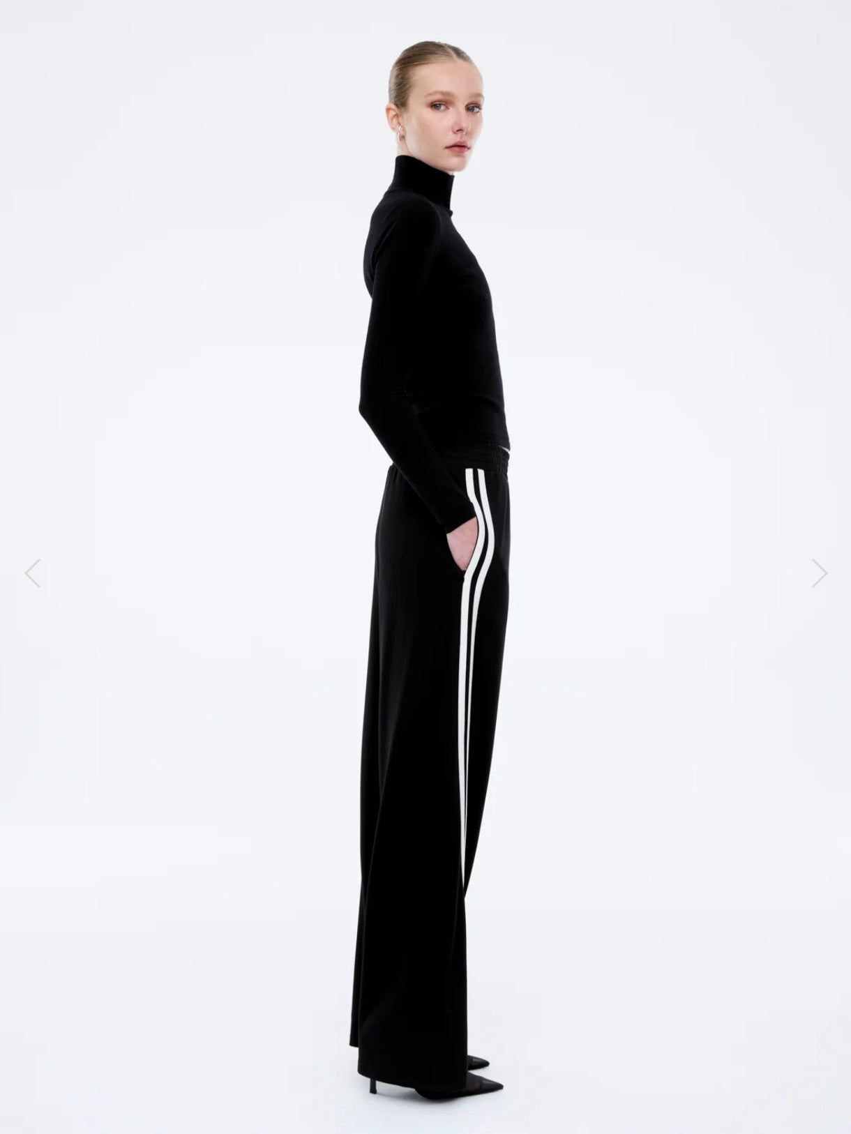Valentina Stripe Pant - Black