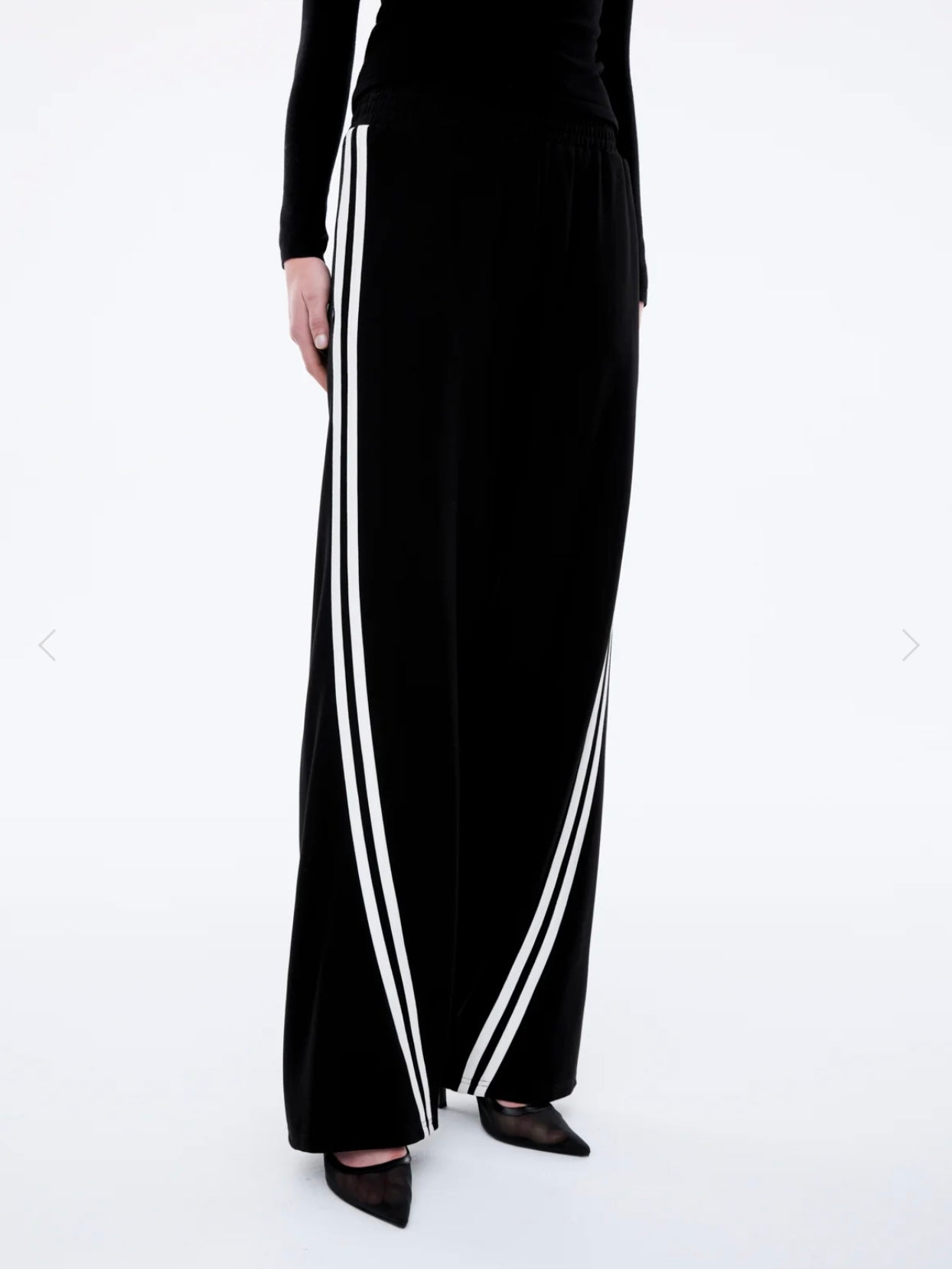 Valentina Stripe Pant - Black