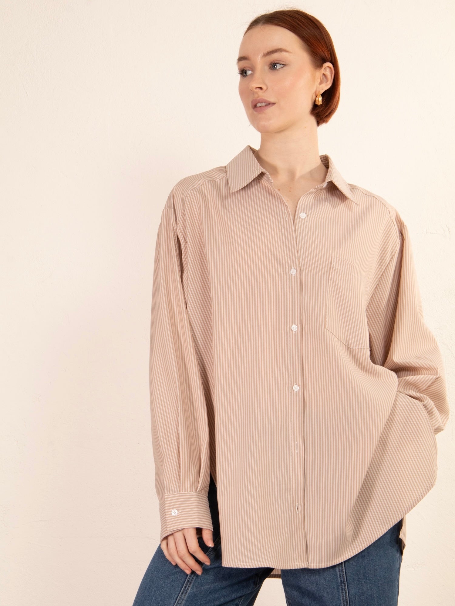 Mika Shirt - Beige Stripe