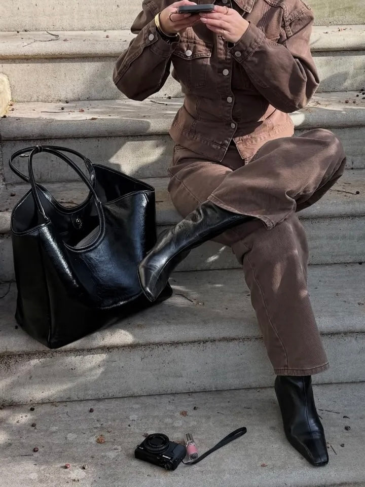 Violet Denim Jacket - Chocolate