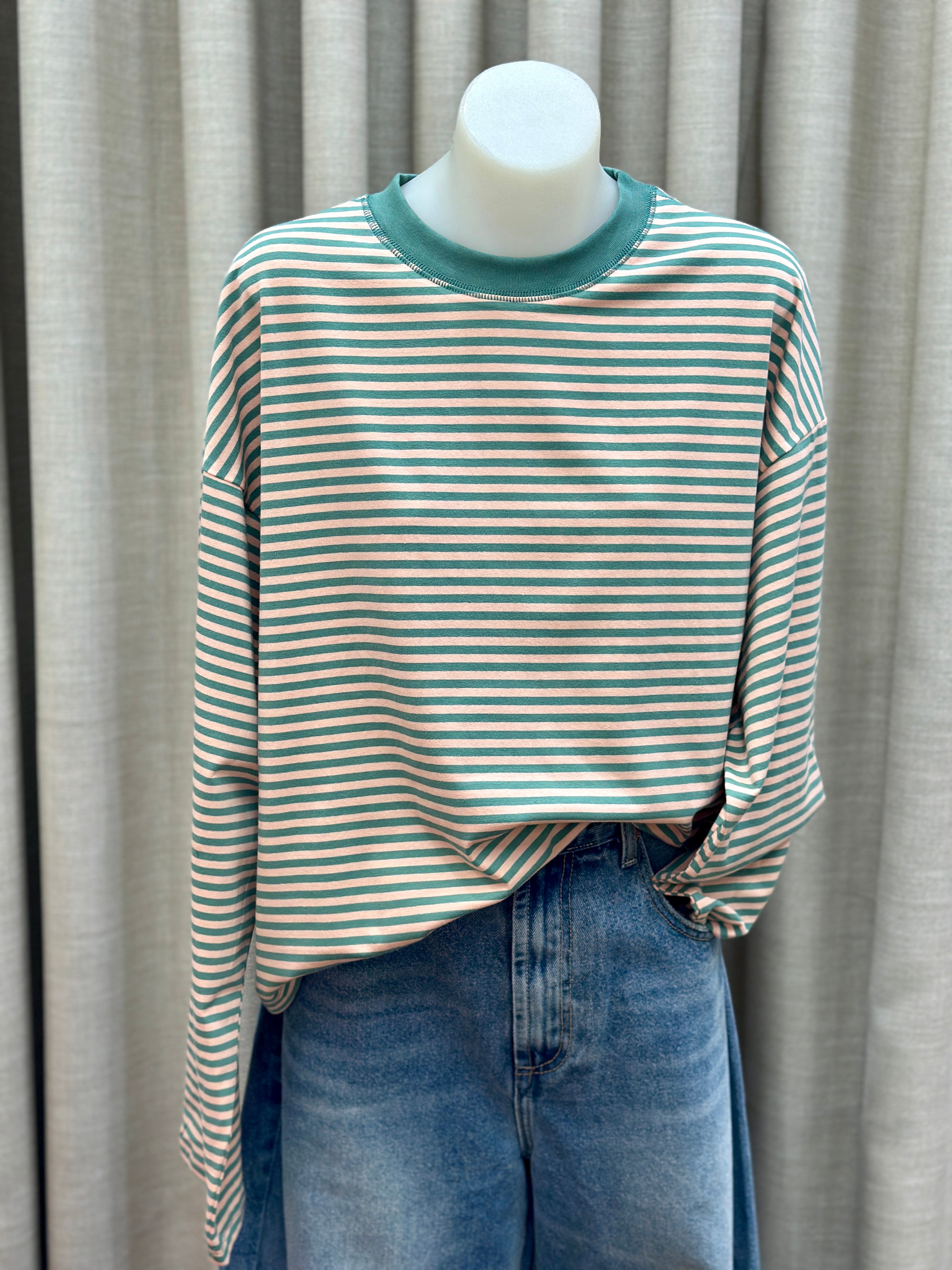 Avery Long Sleeve - Sage / Peach