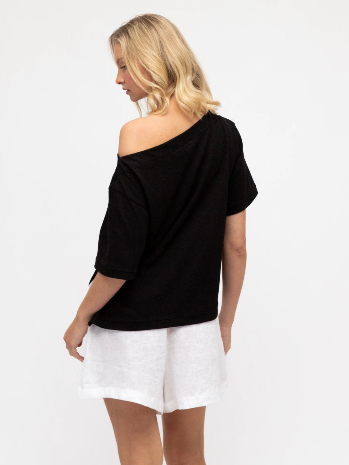 Annie Asymmetrical Tee - Black