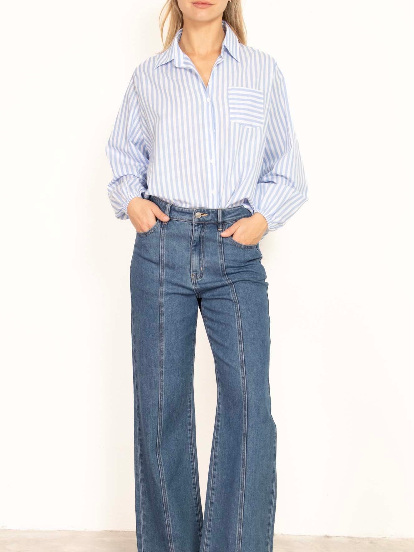 Mia Shirt - Blue Stripe