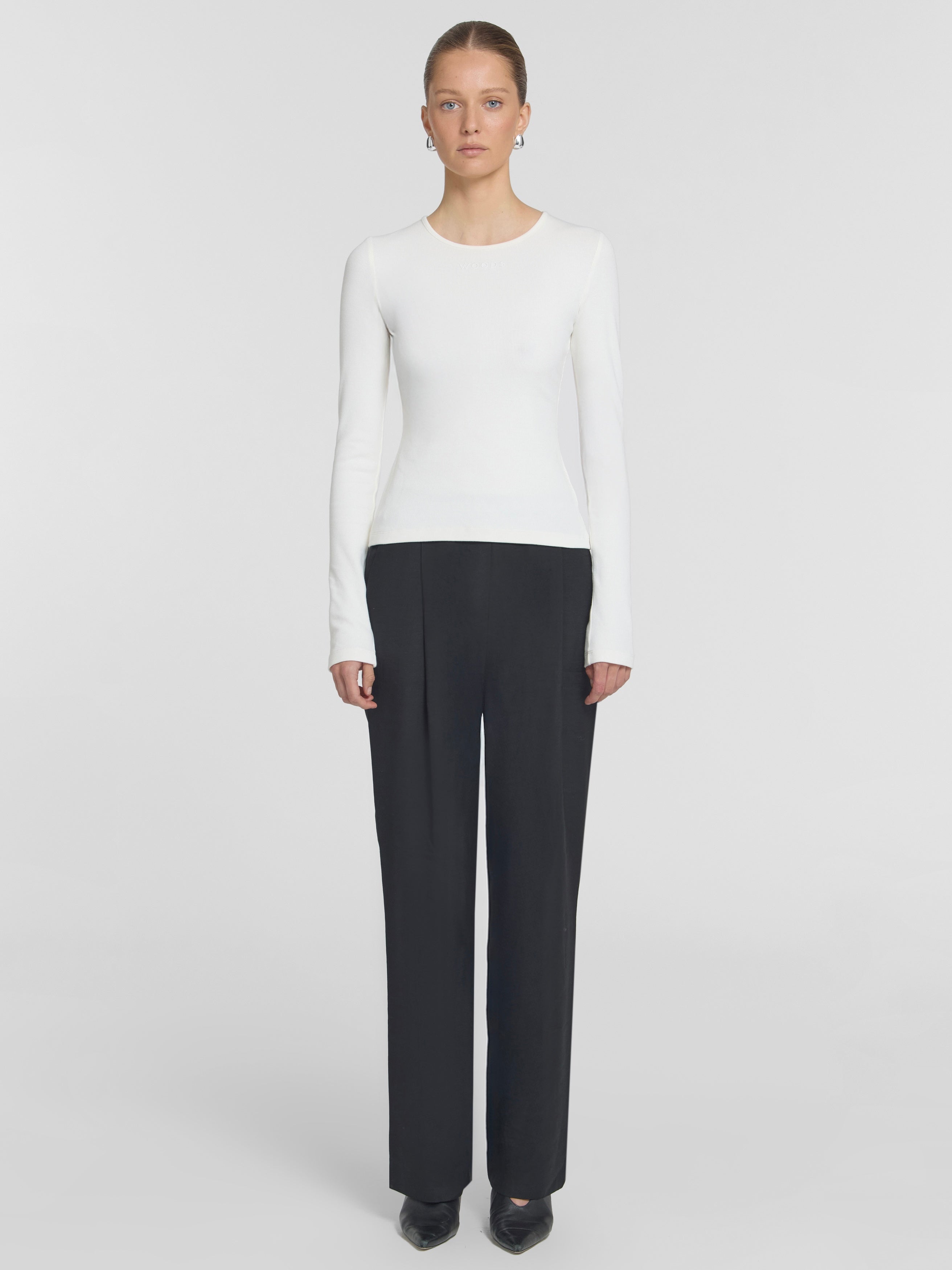Woods Rib LS Tee - Ivory