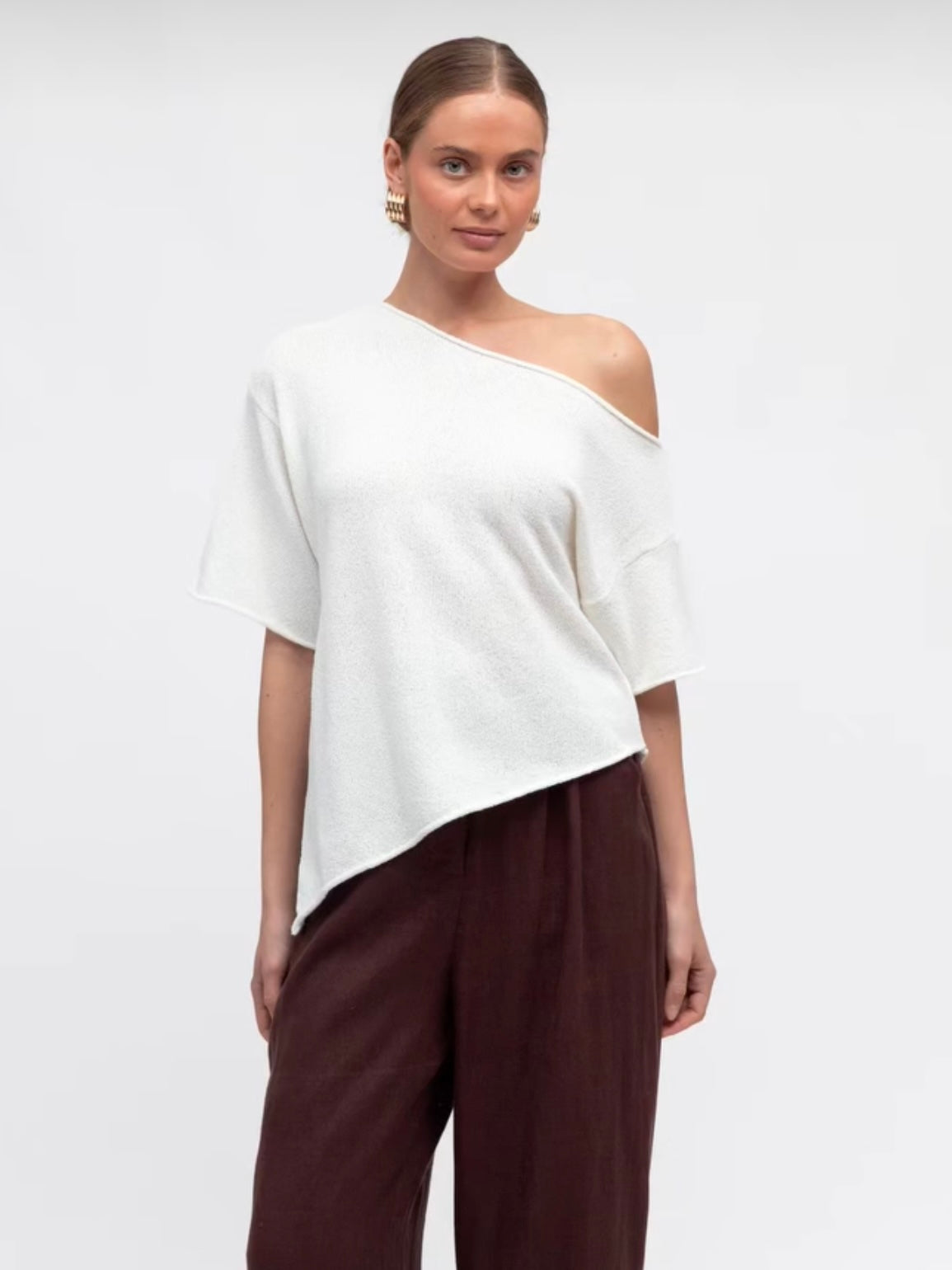 Rhea Knit Tee - White