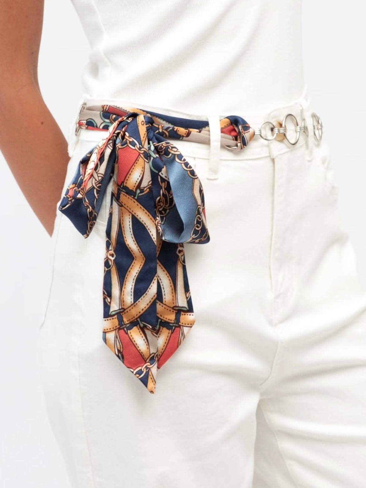 Poppy Chain Belt - Blue