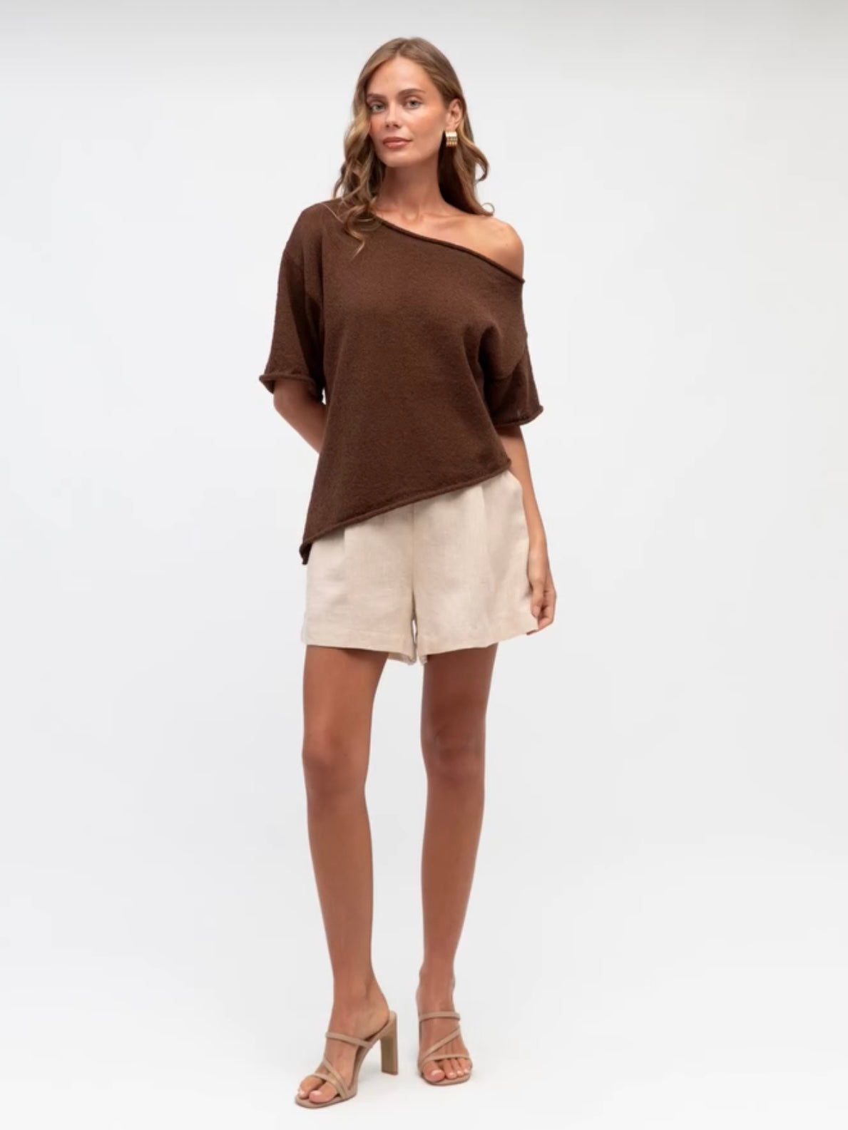 Rhea Knit Tee - Chocolate
