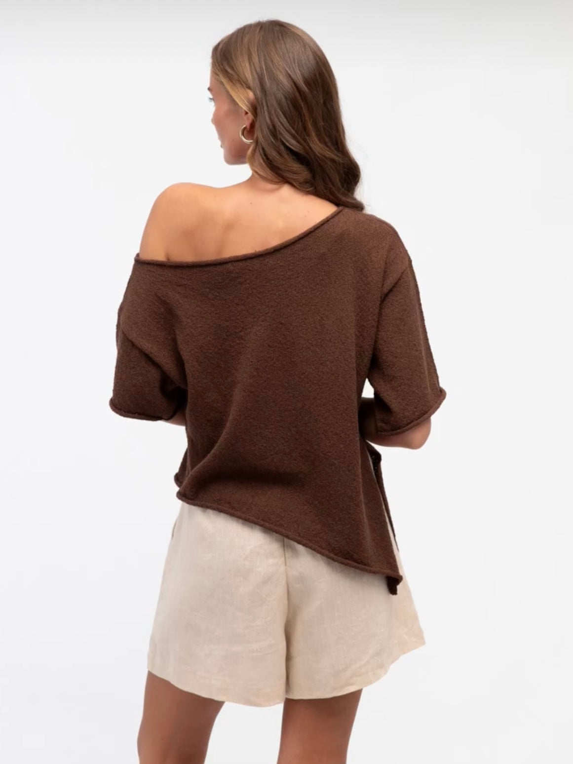 Rhea Knit Tee - Chocolate
