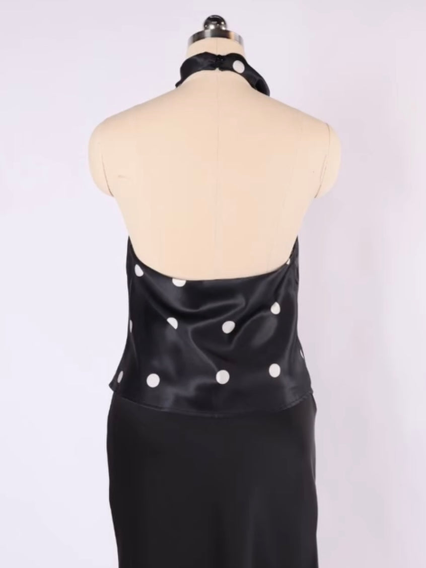 Elki Top - Black / Ivory Spot