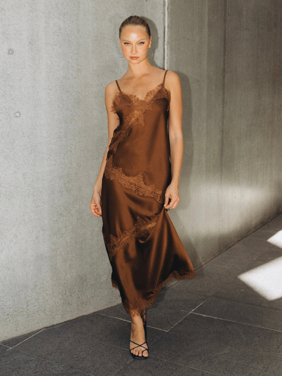 Sarah Lace Skirt - Chocolate