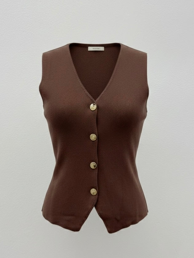 Sonny Knit Vest - Chocolate
