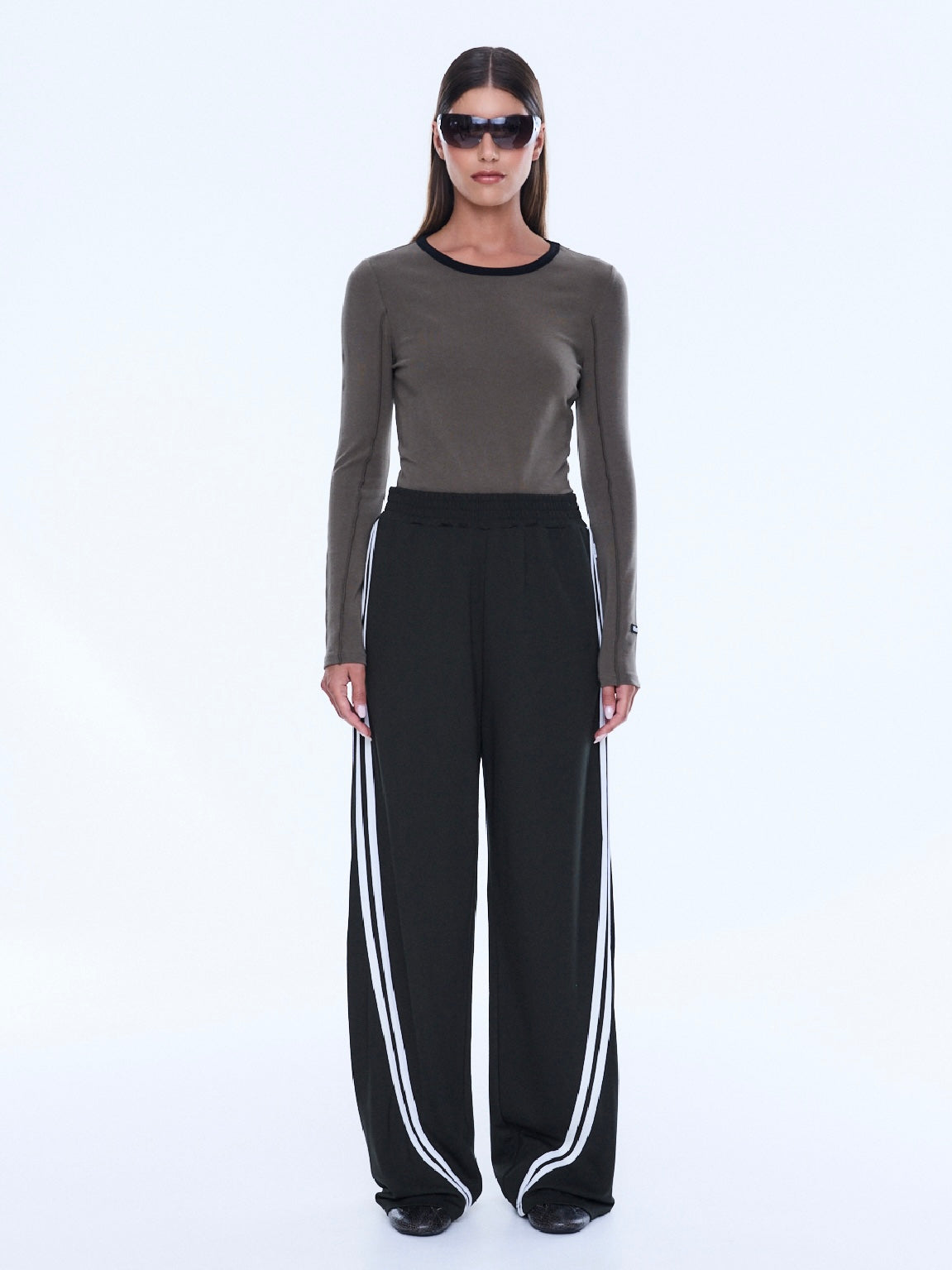 Valentina Stripe Pant - Olive