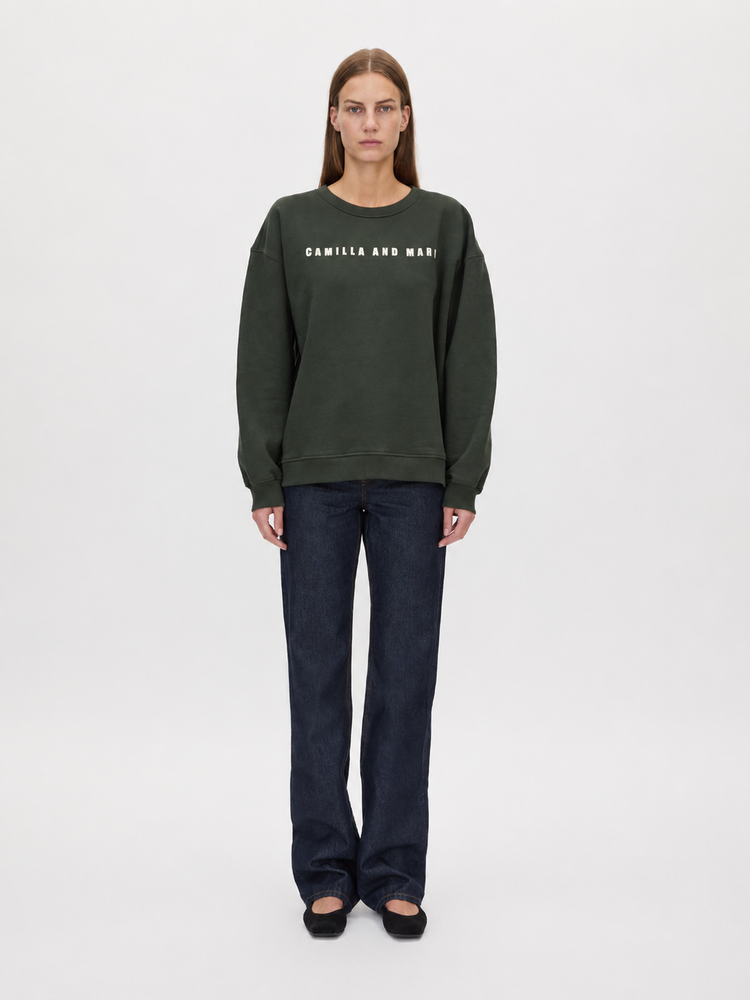 Anca Graphic Sweater - Bottle Green