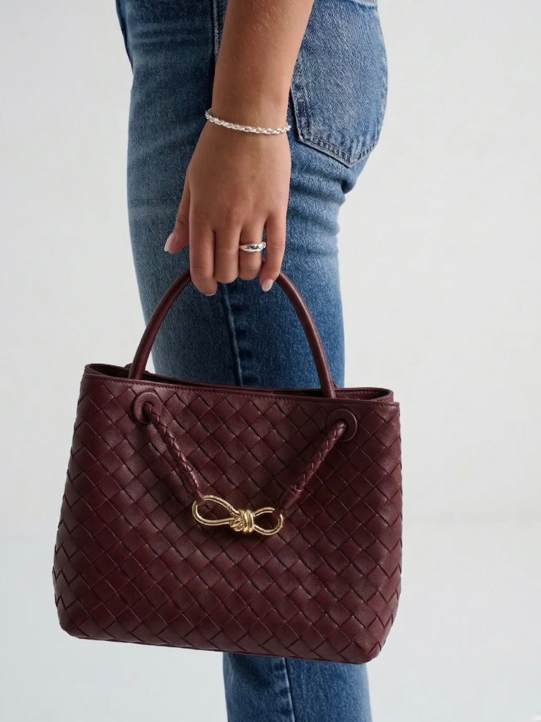 Lola Woven Bag - Burgundy