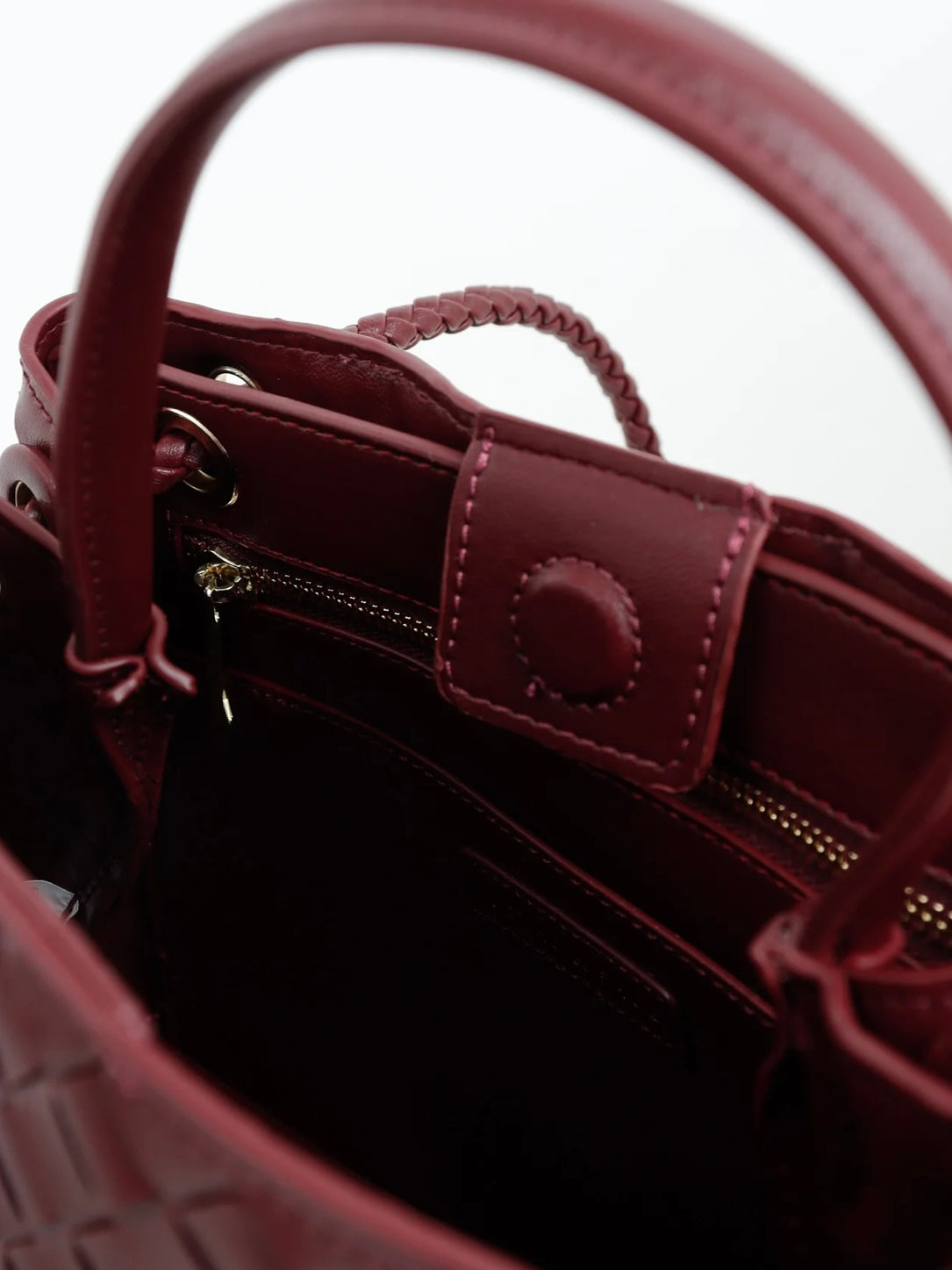 Lola Woven Bag - Burgundy