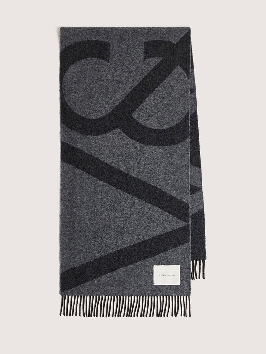 Snowdrift Merino Scarf - Charcoal