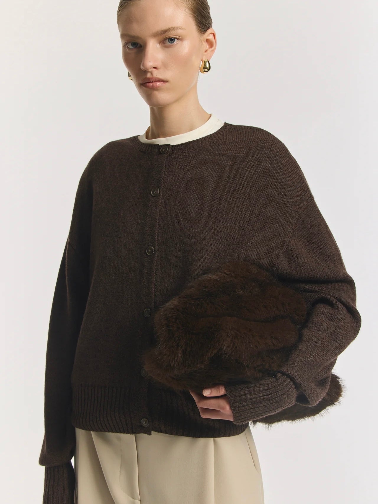 Hart Merino Cardigan - Chocolate