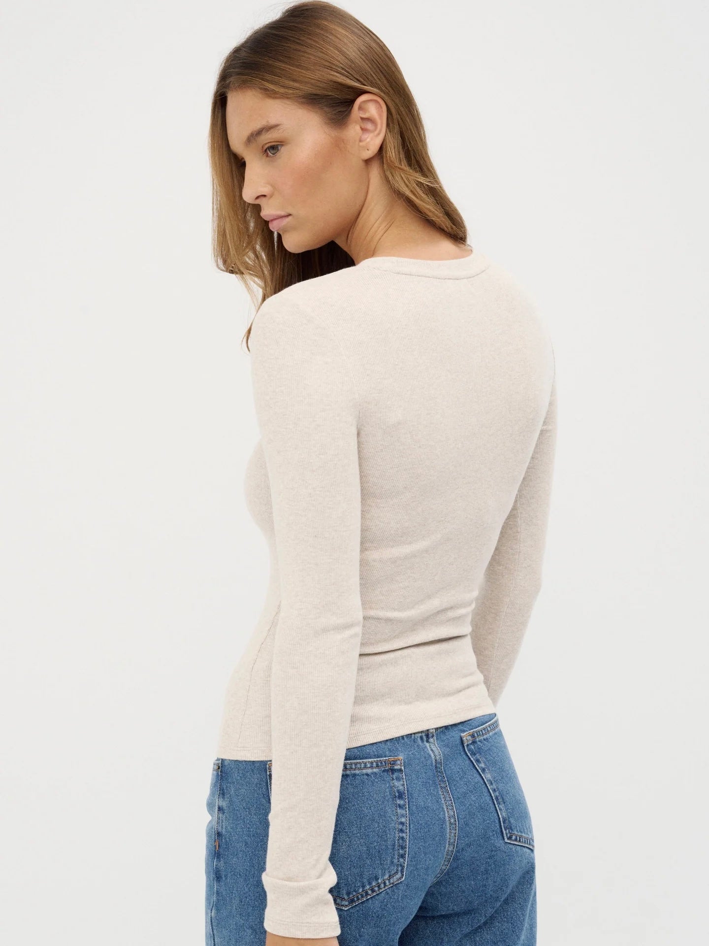 Carina Top - Oatmeal Marle
