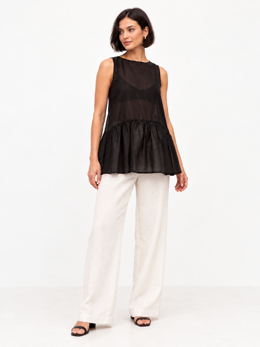 Lottie Sheer Top - Black
