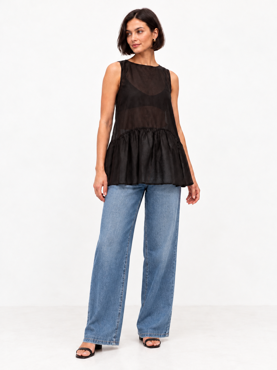 Lottie Sheer Top - Black