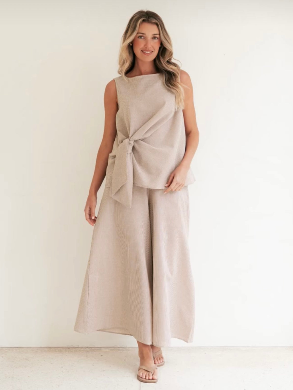 Krissy Check Pant - Beige