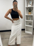 Camille Denim Skirt Ivory