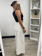 Camille Denim Skirt Ivory