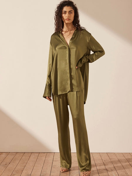 Arienzo Tuxedo Shirt Olive