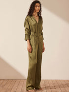 Arienzo High Waisted Tailored Pant Olive