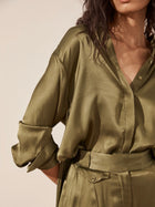 Arienzo High Waisted Tailored Pant Olive