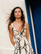 Vietri Plunged Panelled Midi Dress