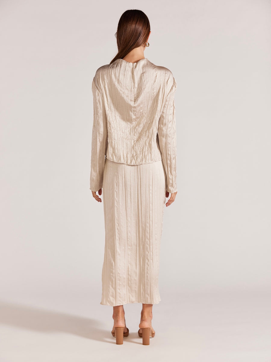 Roma Midi Skirt Oyster