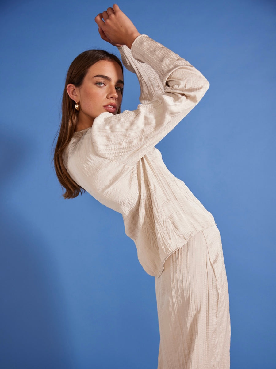 Roma Midi Skirt Oyster