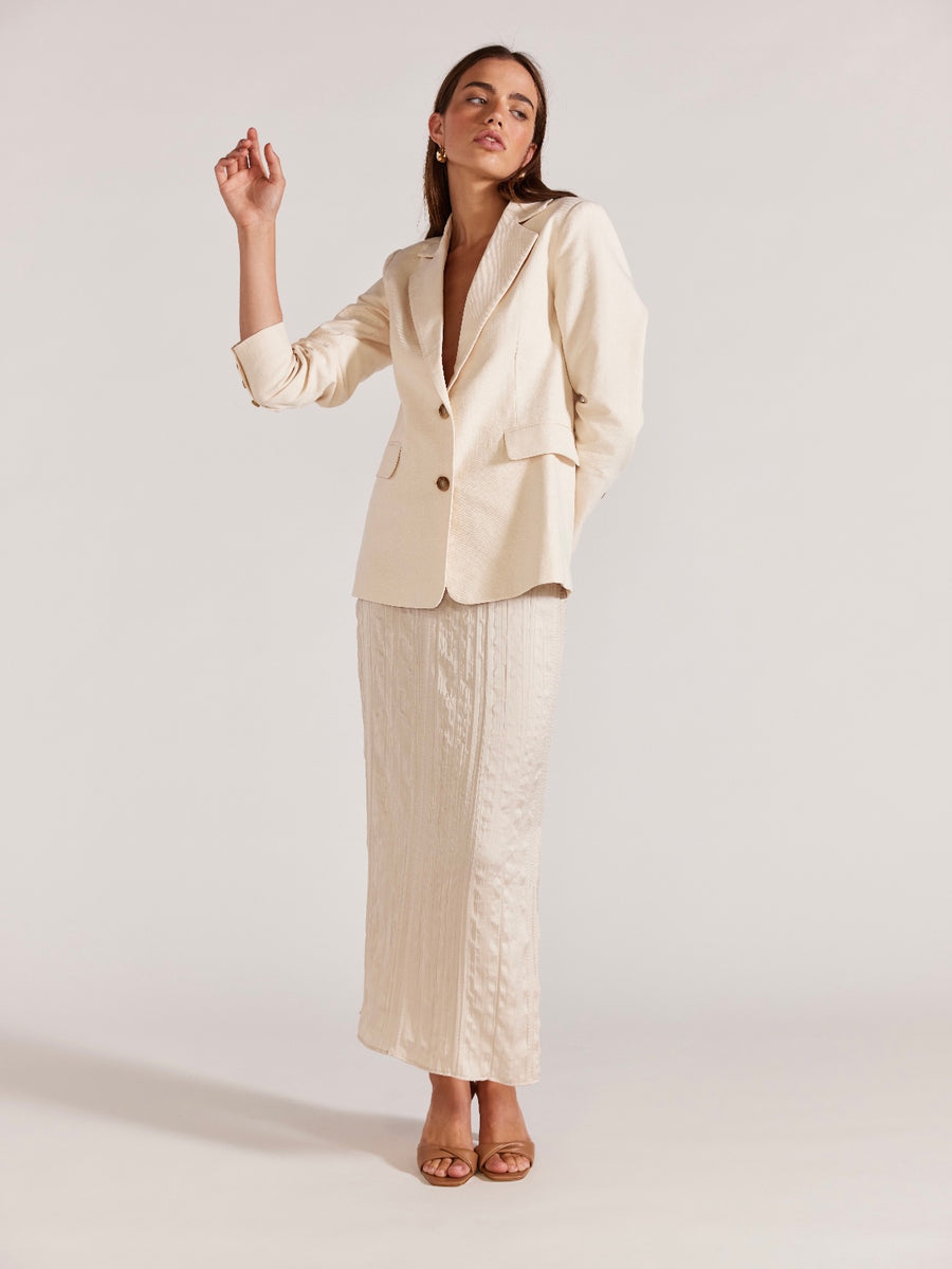 Roma Midi Skirt Oyster