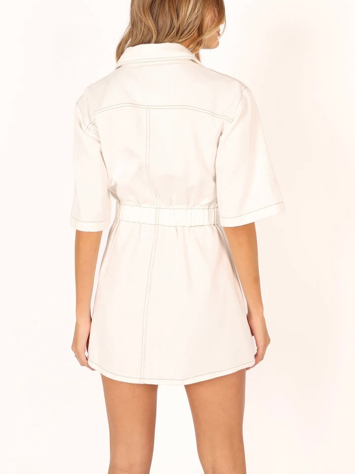 Ava Denim Dress White